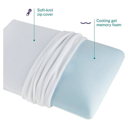 Sleep Innovations Classic Memory Foam Pillow, Standard Size, Breathable Knit Cover, 5-Year Warranty