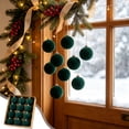 thumbnail image 2 of 12 Pcs Green Velvet Flocked Christmas Balls, 2.36 Inch Christmas Tree Ornaments, Green Hanging Xmas Ball Decorations, Soft Textured Christmas Tree Decor for Home, Mantel, Wreath, Garland, Party, 2 of 6