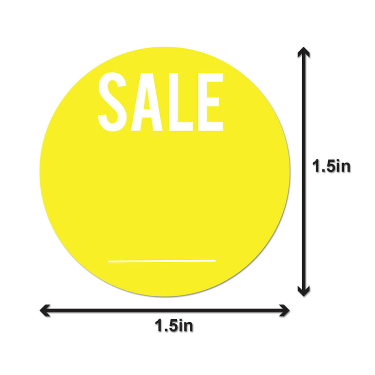 Officesmartlabels 1.5 inch Round Sale Labels for Retail & Yard Sales (Yellow, 300 Labels per Roll)