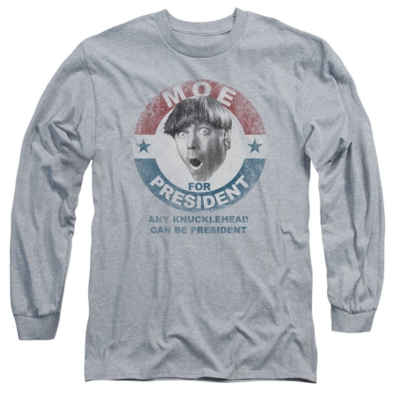 Three Stooges - Moe For President - Long Sleeve Shirt - Small