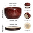 thumbnail image 4 of Pots for Plants 10 inch Round Ceramic Planter with Saucer & Drainage, Modern Flower Pot with Drainage & Saucer Hole for Indoor Plants, Housewarming Gift, Leopard Red, 4 of 7