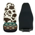 thumbnail image 5 of Pzuqiu Aztec Cow Print Car Seat Cover Front Soft Comfortable Car Seats Covers Front Only Anti-Slip Elastic Fabrics Auto Interior Covers Full Coverage Seat Protector Fit for Most Cars, 5 of 7