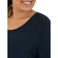 thumbnail image 5 of Terra & Sky Women's Plus Size Scoop Neck Shirred T-Shirt, 5 of 7