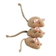 thumbnail image 2 of Flmtop 3Pcs Pet Cat Kitten Playing Plush Simulation Rat Mouse Scratch Bite Chewing Toy Coffee, 2 of 9