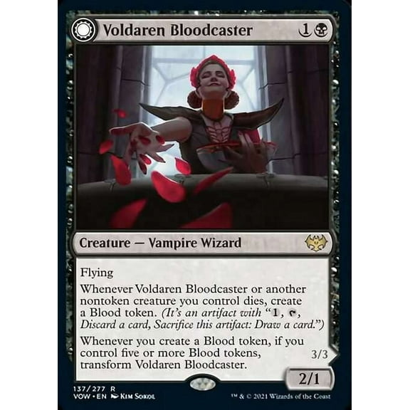 MtG Innistrad: Crimson Vow Rare Voldaren Bloodcaster // Bloodbat Summoner #137