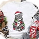 thumbnail image 2 of Camiseta con luces navideñas para mujer, camisetas con estampado gráfico de gato bonito, camisetas de manga corta, ropa de calle divertida, camiseta de marca, ropa femenina, 2 of 5