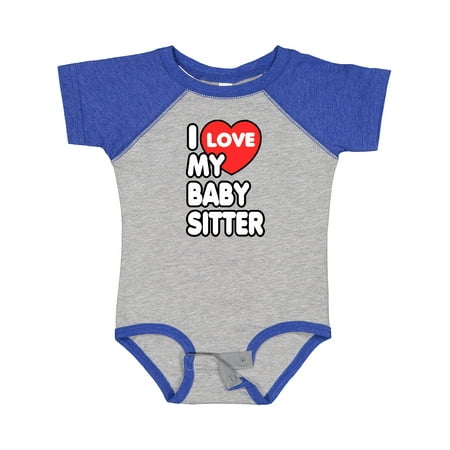 

Inktastic I Love My Baby Sitter Gift Baby Boy or Baby Girl Bodysuit