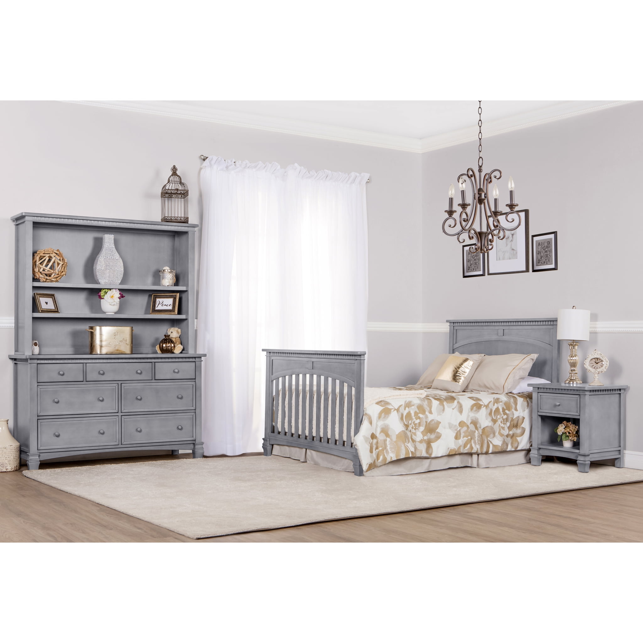 Evolur Santa Fe 5 in 1 Convertible Crib Storm Grey Walmart