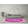 thumbnail image 3 of Ahgly Company Indoor Square Medallion Pink Traditional Area Rugs, 7' Square, 3 of 4