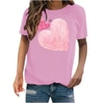 thumbnail image 2 of Meichang T-Shirts Graphiques pour Femmes T-Shirts de la Saint-Valentin Imprimé Cœur Manches Courtes Hauts Mignons Col Rond T-Shirts Décontractés de Vacances T-Shirts de la Saint-Valentin, 2 of 4