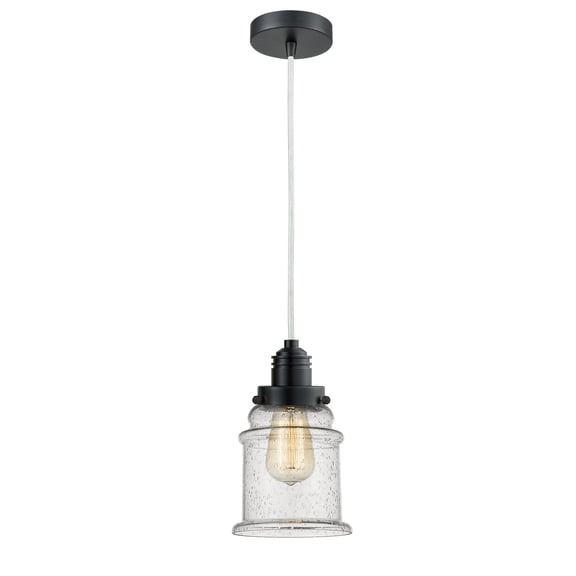 Innovations 100BK-10W-2H-BK-G184 Canton 1 Light 11.25 inch Mini Pendant, Matte Black