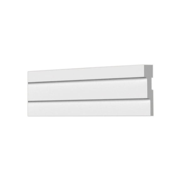 KL02 - Lines Crown Molding Glue-up 6.5 ft. in Plain White (65 Ln. ft / Pack) - 10 Pieces