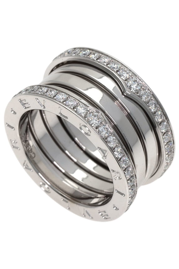 Pre-Owned Bvlgari Bulgari B-zero1 4-band diamond ring, size #50, 18K white gold, women's.
