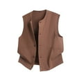 thumbnail image 2 of RYDCOT Men's Travel Vest Casual Outdoor Multi-Pocket V-Neck Button up Cotton Workwear Vest Sleeveless Jacket Coffee, 2 of 5