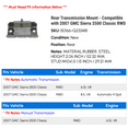 thumbnail image 2 of Rear Transmission Mount - Compatible with 2007 GMC Sierra 3500 Classic RWD, 2 of 2