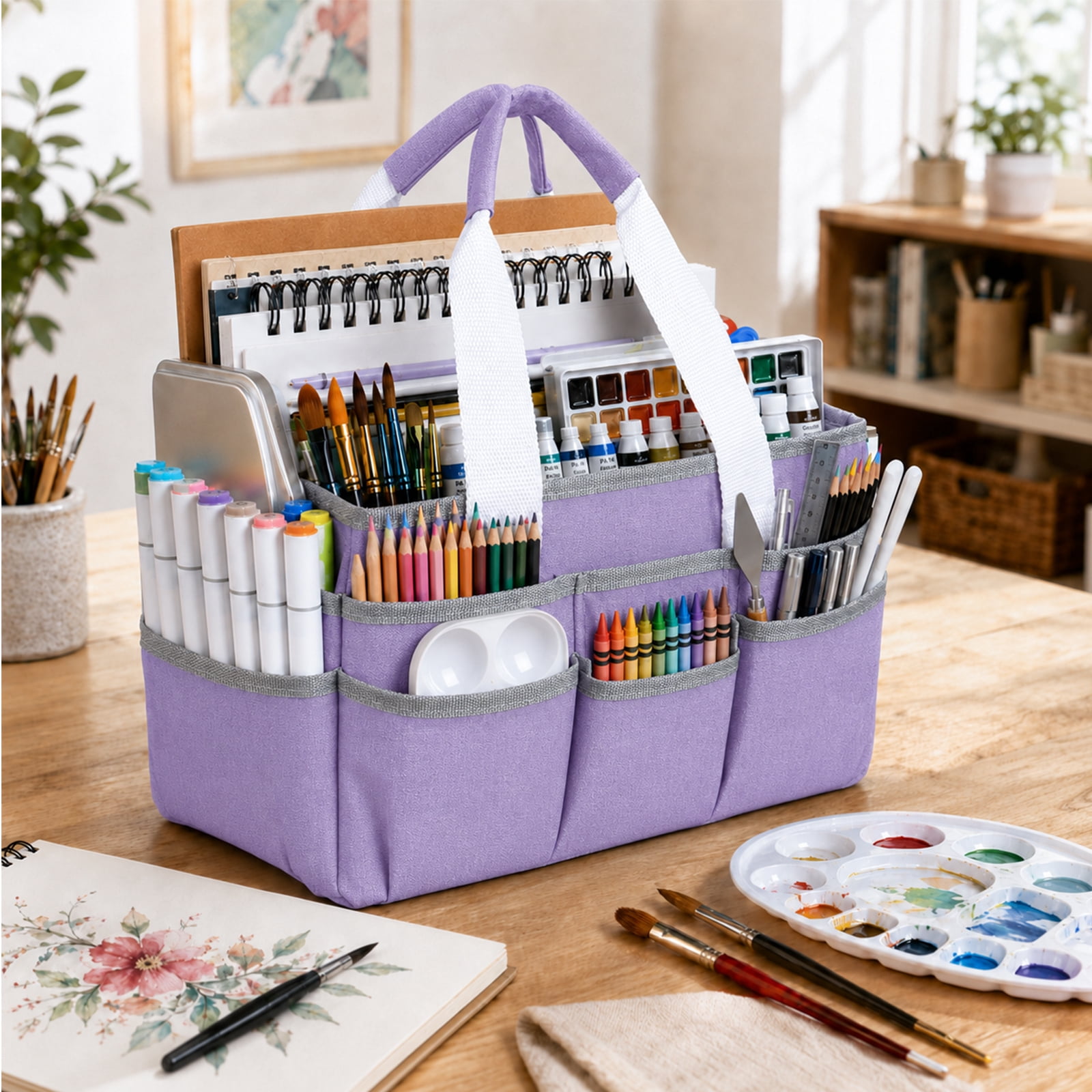 Lavfox Craft Organizer Tote Bag with 16 Pockets photo 1