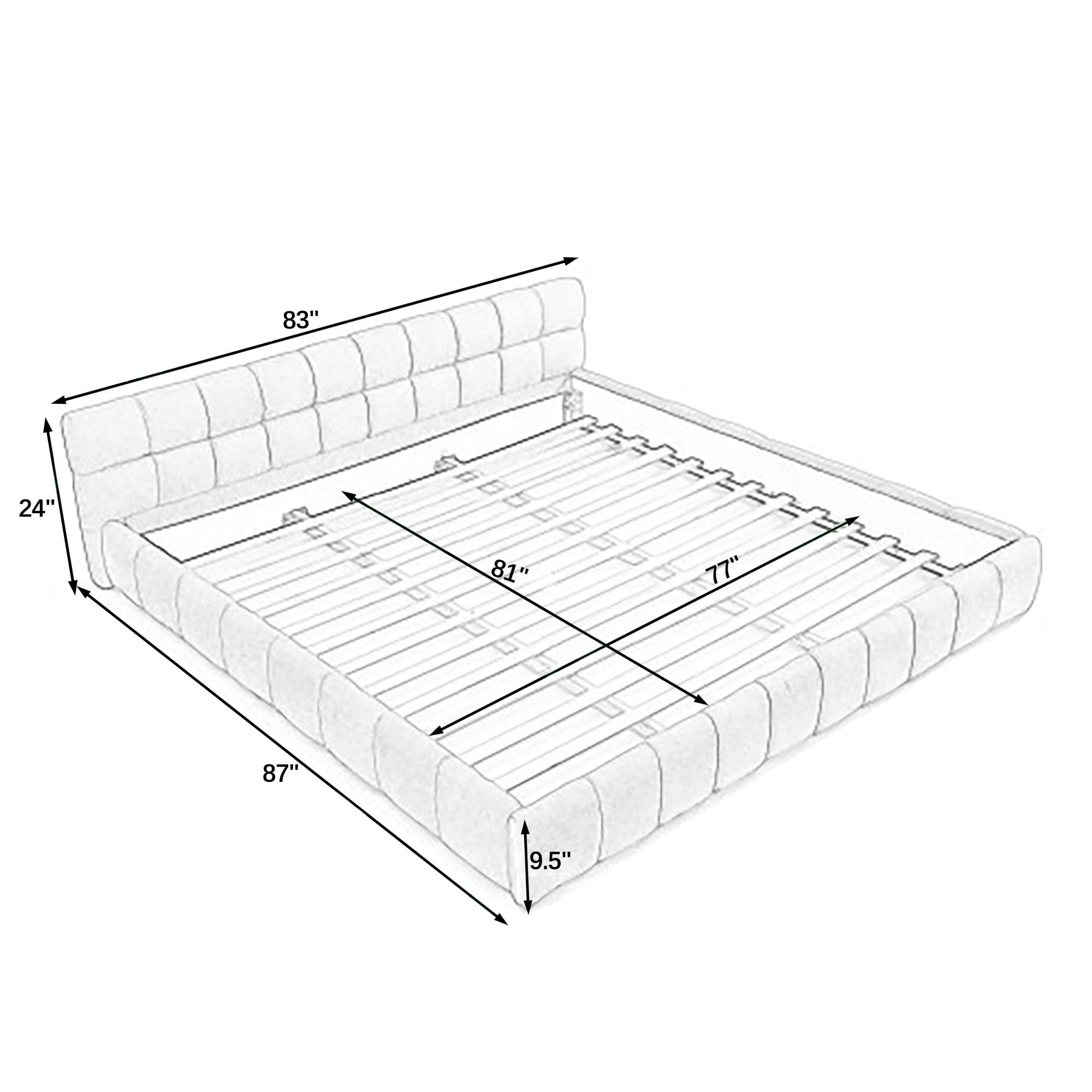 Howcool Queen Size Upholstered Platform Bed Frame with 4 Storage Drawers,Tufted Headboard,Chenille Low-profile Bed with Wooden Slats,No Box Spring Needed,Beige