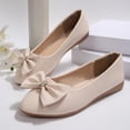 thumbnail image 4 of Daily Wear Comfortable Indoor Outdoor Casual Shoes for Women Shallow Cut Bowknot Rhinestone Plus Size Spring Summer Beige 6.5, 4 of 9