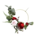 thumbnail image 3 of Guirnalda artificial Flor color de rosa Tela falsa Flor Aro Colgante Inicio Boda Adorno floral, Rojo Sweethay HA7327-04B, 3 of 6