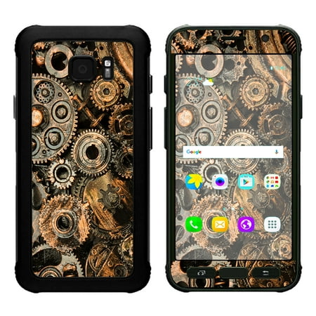 Skin Decal For Samsung Galaxy S7 Active / Old Gears Steampunk Patina