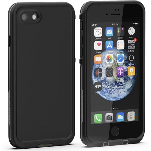wonima11 Diverbox for iPhone SE 2020 Waterproof Case iPhone 8 Waterproof Case,Waterproof Shockproof IP68 Full-Body Sturdy Case Built-in Screen Protector for Full Sealed Cover 4.7 in (Black)