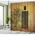 thumbnail image 5 of Ambesonne Rustic Shower Curtain, Historical Italian Door, 69"Wx84"L, Amber Brown, 5 of 5
