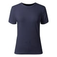 thumbnail image 3 of Womens Summer Short Sleeve Tops O Neck Ribbed Slim Fitted Shirts Casual Tee Tshirt Women Summer Shirts Soft Shirt Women Sports T Shirt for Women Long Sleeve Shirts for Women Woman Shirts Summer Cute, 3 of 4