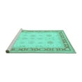 thumbnail image 2 of Ahgly Company Machine Washable Indoor Square Persian Turquoise Blue Traditional Area Rugs, 6' Square, 2 of 4