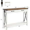thumbnail image 3 of 43" Farmhouse Console Table Entryway Table, 2-Tier Wood Sofa Table with Shelf, Behind Couch Table, Console Table with Storage Drawers, for Entryway, Living Room, Hallway, Foyer, 3 of 7