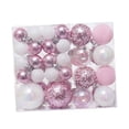 thumbnail image 1 of 46 Piezas Bolas de Navidad Decoraciones para Árboles de Navidad Decoración Inastillable Adornos Navideños para Interior Festivo Día de San Valentín rosa blanco Macarena Colgantes Bolas, 1 of 8