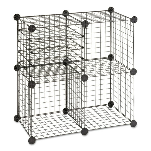 Safco Wire Cube Shelving System 15w x 15d x 15h Black 5279BL