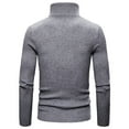 thumbnail image 4 of Fall Sweaters for Men Clearance, Autumn Winter New Round Neck Solid Color Personality Trend Men's Striped Sweater, 4 of 8