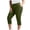 Army Green, variant on Drovellove Women's Plus Size Yoga Capris with Pockets – High Waisted Stretchy Workout Pants for Active Lounge & Outdoor Walks