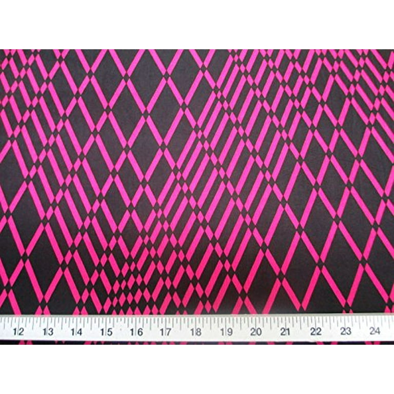 Discount Fabric Printed Jersey Knit ITY Stretch Pink Black