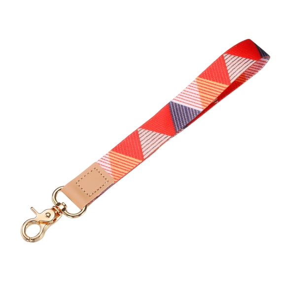 Uxcell Wrist Lanyard Keychain 6.3 inch Braided Wristlet Strap with Gold Clasp Key Holders Lanyard Triangle