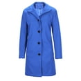 thumbnail image 5 of YueHuiYing Women Winter Notch Lapel Long Sleeve Breasted Thickened Mid-Length Mid-Long Trench Coat, 5 of 8