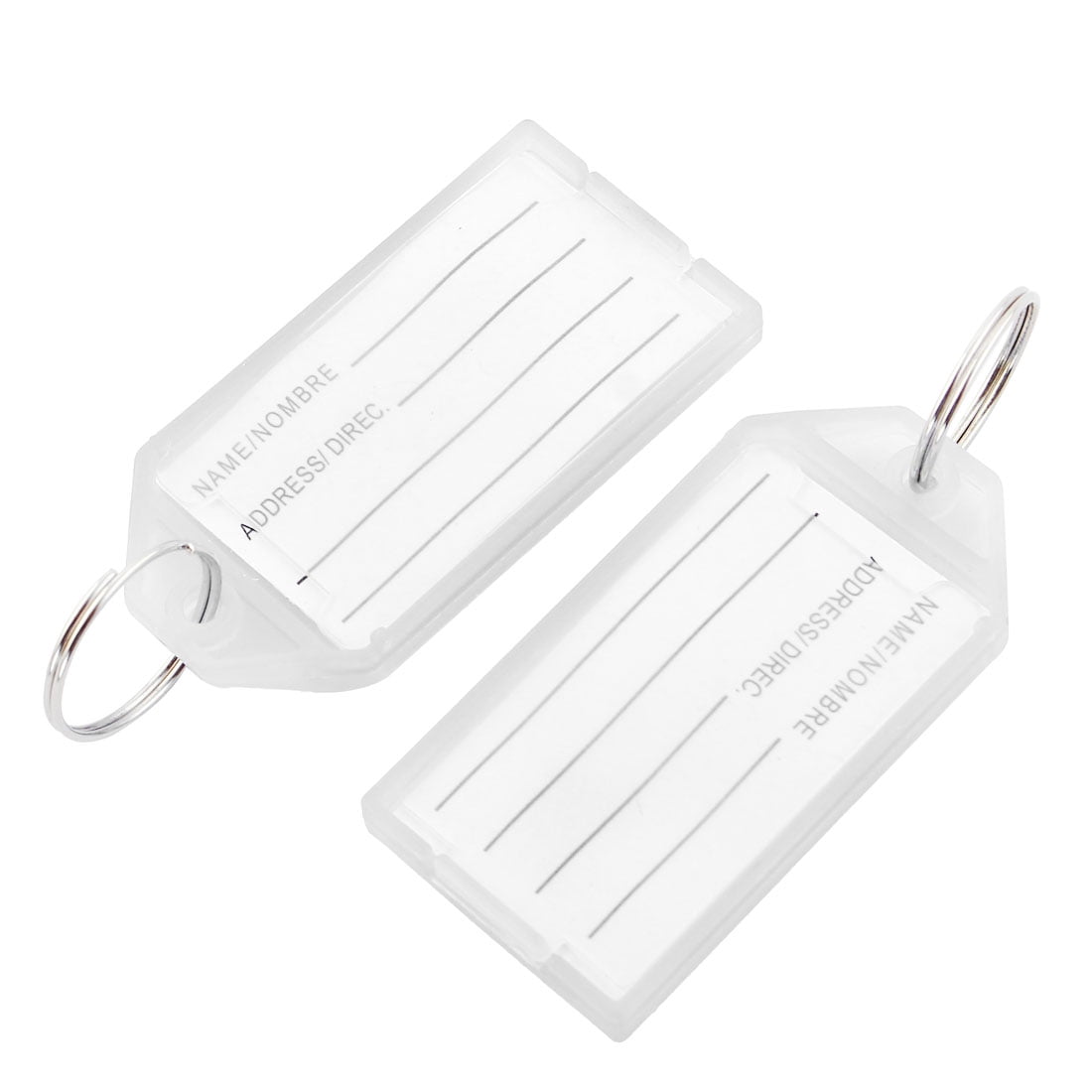 Travel Outdoor Plastic Suitcase Luggage Tag Baggage Label Keyring White