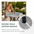 thumbnail image 4 of Round Outdoor Tablecloth with Umbrella Hole and Zipper, Grey Coastal Tablecloth with Elastic Waterproof, Vintage Summer Beach Coral Shell Starfish Patio Table Covers for 45" - 54" Picnic Pool Tables, 4 of 9