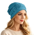 thumbnail image 2 of Chemo Turban Headwear, Cancer Headwear Elastic Chemo Hats for Women with Hair Loss Light Blue One Size, 2 of 6