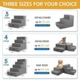 thumbnail image 3 of Dog Stairs for Small Dogs & Cats, 4-Step Non-Slip Pet Steps for Beds & Couches, Grey, 18.5" H, 3 of 12