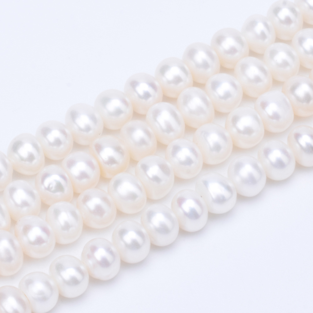 1strand Cultured Freshwater Pearl Beads Strands Round Floral White 4.5~5mm Hole: 0.8mm about 81~83pcs/strand 14.45 inch~15.08 inch(36.7~38.3cm)
