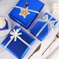 thumbnail image 6 of Blue Wrapping Paper Roll - Matte Solid Color Paper - Royal Blue Pearlescent Lustre - Gift Wrapping Paper for Birthday Wedding Christmas Father's Day Baby Shower, 17 Inches x 32.8 Feet, 6 of 16