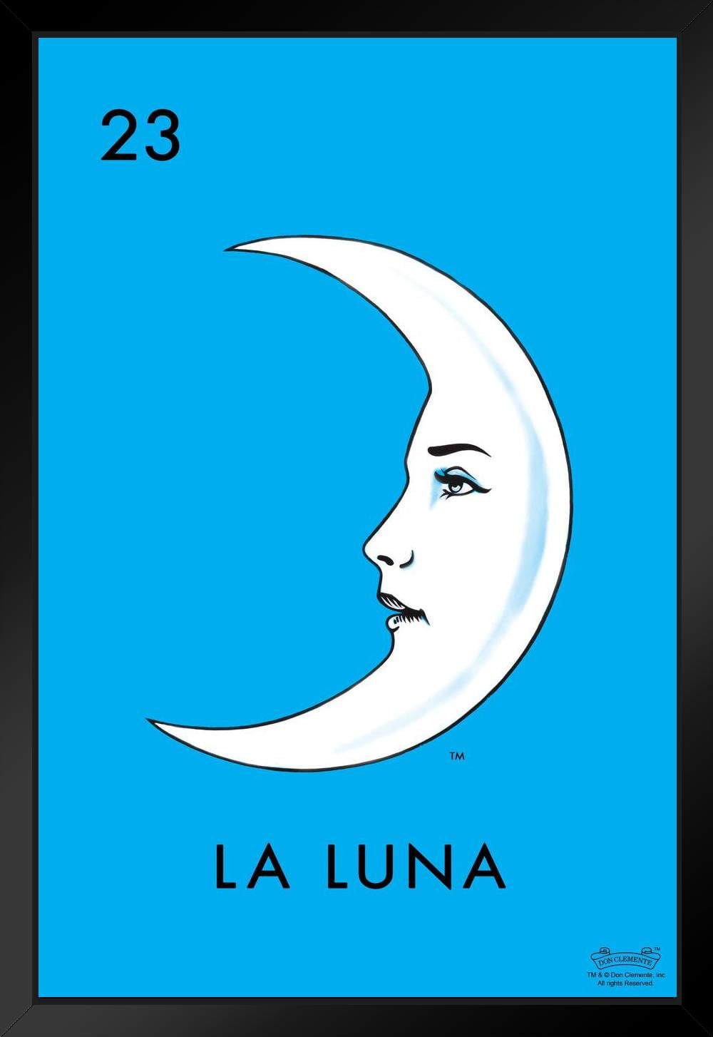 23 La Luna Moon Loteria Card Mexican Bingo Lottery Black Wood Framed Poster  14x20 - Walmart.com