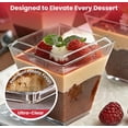 thumbnail image 2 of Vasos para postres Crystry de plástico transparente de 5 oz, paquete de 100 con tapas, 2 of 6
