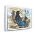 thumbnail image 3 of Designart 'Arabian Lady Driving A Car I' Modern Framed Canvas Wall Art Print, 3 of 5