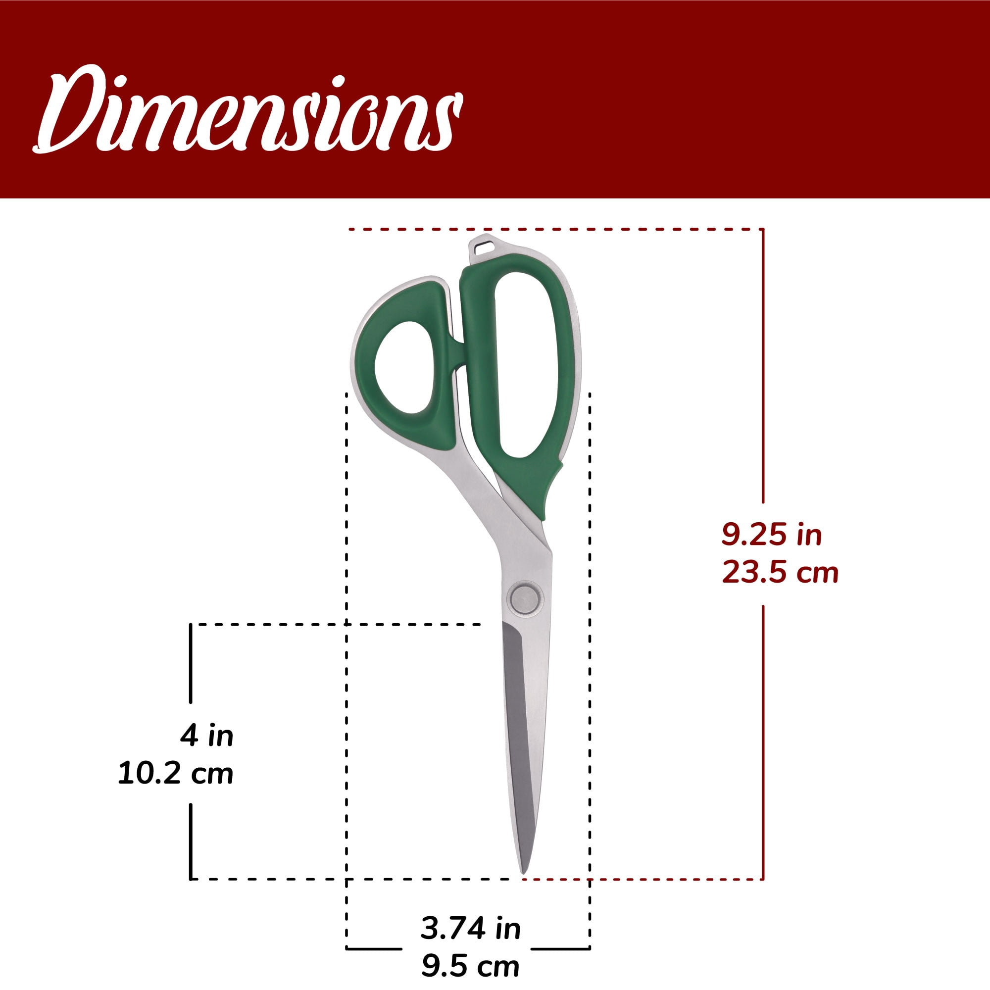 JubileeYarn Japanese Style Fabric Scissors - 9" - Green - 1 Scissor