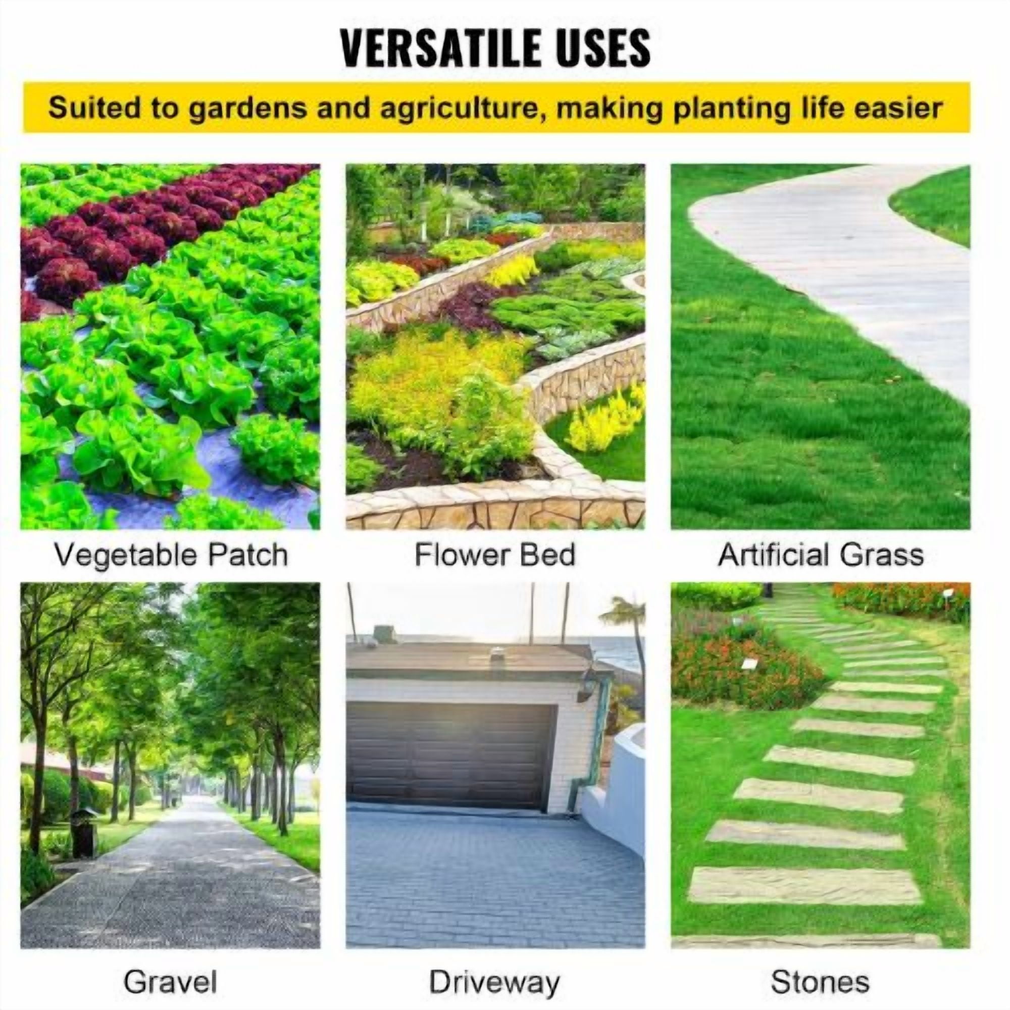 5 x 250' Ft Premium Woven Ground Cover Heavy Duty PP Material and Easy Setup 5 Oz Weed Barrier Landscape Fabric VV-WB-5250