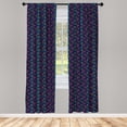 thumbnail image 3 of Geometrical Curtains 2 Panels Set, Abstract Pattern of Triangles and Zigzags Composition on a Dark Background, Window Drapes for Living Room Bedroom, 56"W X 63"L, Multicolor, by Ambesonne, 3 of 5