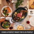 thumbnail image 6 of Granitestone Oval Roaster Pan, Large 19.5” Ultra Nonstick Roasting Pan with Lid, Grooved Bottom for Basting, Broiler Pan for Oven, Dishwasher Safe, Up to 25lb Turkey/Roast, Serves 12 – 25, 6 of 8