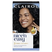Clairol Nice'n Easy Permanent Hair Color Dye Creme, 2 Black, 1 Application